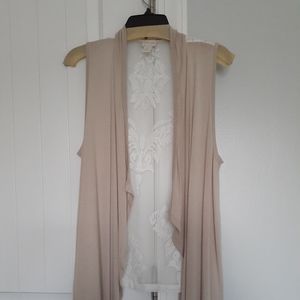 Chicos Vest Beige and Lace Back Size 0